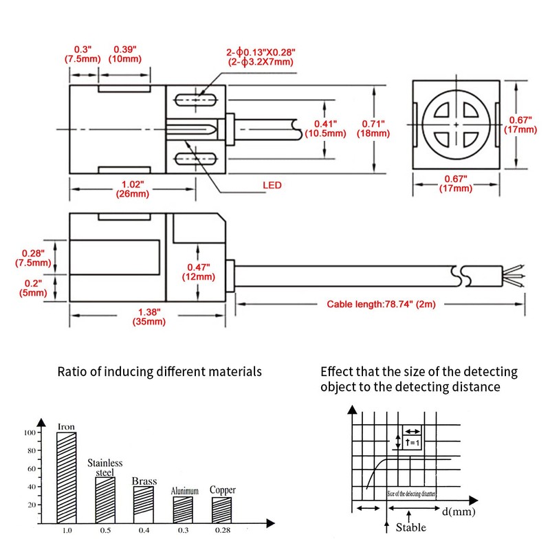 Heschen Inductive Proximity Switch PL-05N, 10-30V 200mA, NPN NO, Sensor