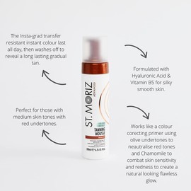 ST. MORIZ Advanced Color Correcting Self Tanner Mousse in Medium - 230ml - Color Correcting Instant Self Tanning Foam for Face & Body - Long Lasting & Streak Free Sunless Self Tanner