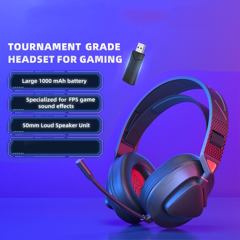 Wired Gaming Headset 2.4G Receiver Bluetooth 4 Modes Adjustable Headband