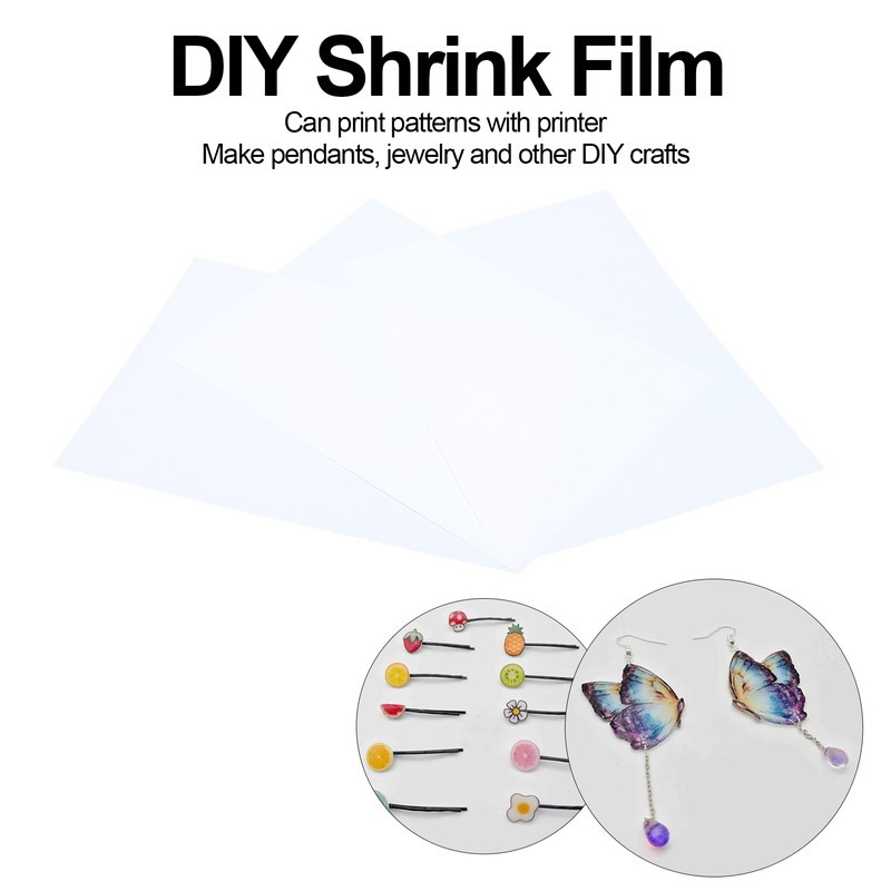 10Pcs Shrink Sheet BOPS Heat Shrinkable Film DoubleSided Printing HandPainted