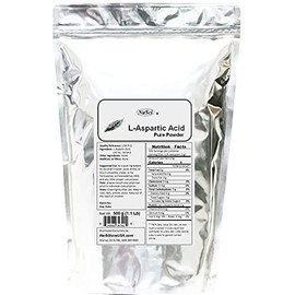 NuSci L-Aspartic Acid Pure Powder 500g (1.1 lb, 17.6 oz) Food Grade for Energy