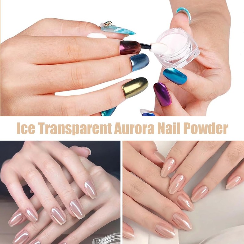 Tomedeks 4 PCS Chrome nail powder, Nail chrome powders, Chrome
