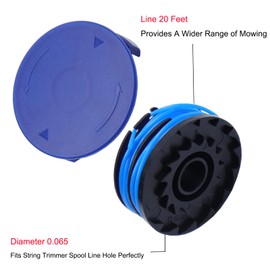 Woopeey KST-120X String Trimmer Spool Replacement Line 20Ft 0.065" for Kobalt KST 120x-06 String Trimmer, 6-Line Spool + 2 Caps
