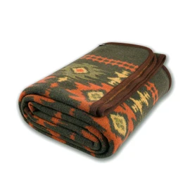 ACUSHLA Merino Wool Blanket - Warm Thick Washable Large Bed Couch Outdoor Camping Sleeping Throw Blanket All Seasons, Myers Green 79x63