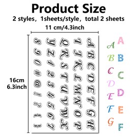 CRASPIRE 2 Sheets A-Z Letter 0-9 Number Clear Rubber Stamps Alphabet Vintage Reusable Transparent Silicone Stamp Seals for Journaling Card Making Scrapbooking Photo Album Decorative DIY