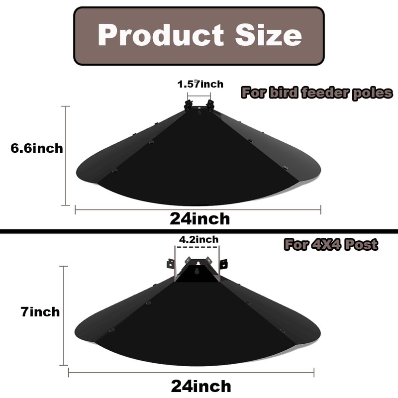 Pirateant 24 Inch Metal Squirrel Baffle,Adjustable Opening Size, for Up