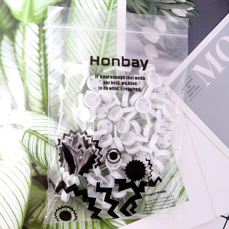 Honbay 50PCS Non-Mark Hook Plastic Hardwall Hanger Plastic Photo Frame