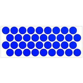 LiteMark Reflective Blue 1 Inch Circle Sticker Decals for Helmets, Bicycles, Strollers, Wheelchairs and More - Pack of 36