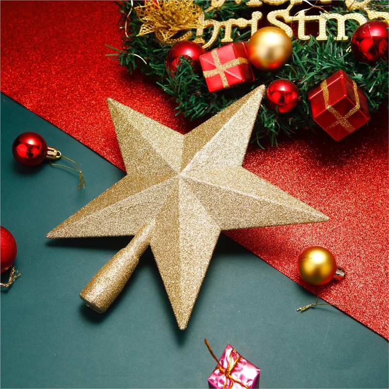 Star Gold Christmas Tree Topper, Tree Topper Topper for Christmas