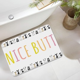 Palettease Bathroom Rug Mat, Fast Absorbent Quick Drying Diatomaceous Earth, Non Slip Rubber Backing, Safety, Easy Clean, for Bath Floor, Bathtub, Kitchen Decor(Funny Get Naked Nice Butt Dog, 17x24)