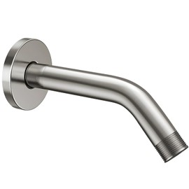 Cobbe Shower Arm with Flange and Teflon Tape, 6-Inches Wall Mounted Shower Pipe Arm 304 Stainless Steel Extension for Fixed Shower Head, Brushed Nickel