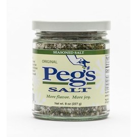 Peg’s Salt (Original) Seasoned Salt - Gourmet Seasoning - All Purpose for Cooking - Salt with Herbs and Spices - No MSG - No Sugar - Keto - 8 Ounces