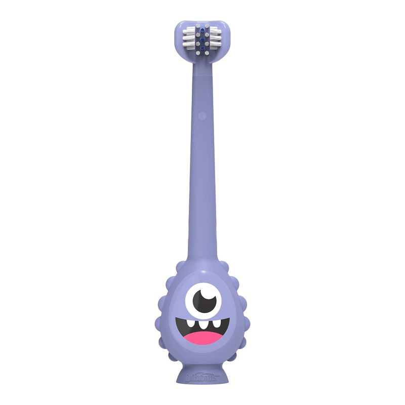 Dr. Brown's ToothScrubber Toothbrush, Three-Sided Toddler Training Toothbrush for Ages