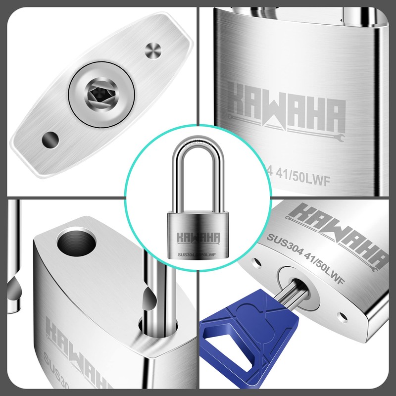 KAWAHA 41/50LKD-5SK 2 inch (50mm) Long Shackle High Security Stainless