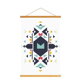 Ywlake Magnetic Poster Hanger, 16x20 16x24 16x22 Poster Frame Wood Wooden Magnet Print Posters Dowel Scroll Hanger Hangers Hanging Kit for Walls Map Canvas Artwork (Teak Wood, 16")