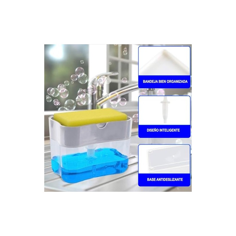 Dispensador de jabón para Cocina con Soporte de Esponja 2