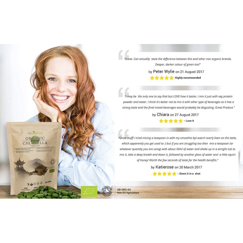 MySuperfoods Organic Chlorella Tablets (300 x 500mg), Natural Source of