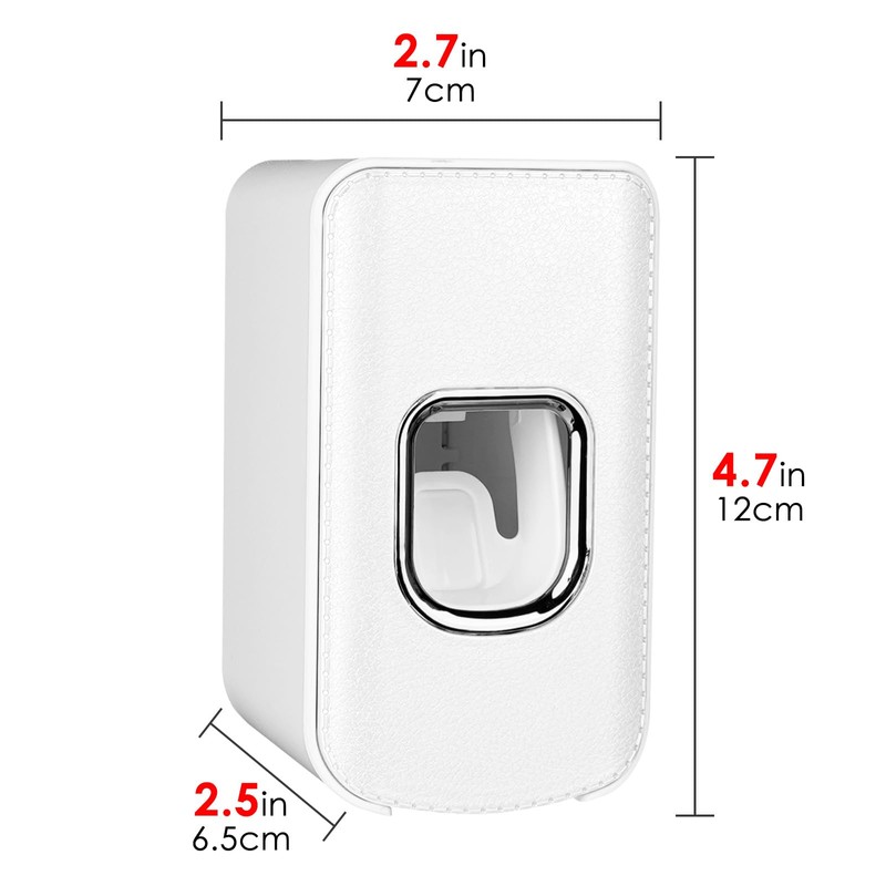 2 Slot Plastic Toothbrush Holder and Toothpaste Dispenser Wall Mounted,