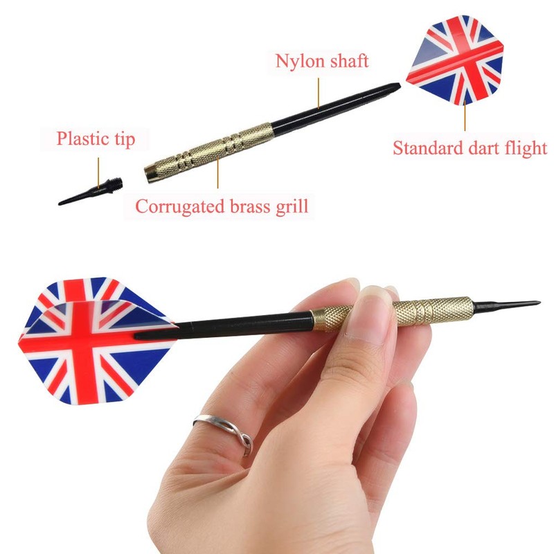 "N/A" 12 Pcs Brass Darts Sets,Soft Tip Darts with 36