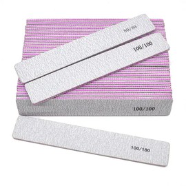 30 Pcs Nail File Professional Set in 5 Shapes, 100/180 Grit Double Sided Emery Board Manicure Tools for Acrylic Natural Nails & Gel Nail Care, Nail Buffer Files Nail Grooming & Styling for Salon