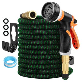 Garden Hose Water Pipe Expandable - 50FT No-Kink Flexible Water Hose with 8 Function Hose Nozzle, Lightweight Expanding Magic Hoses Pipe for Outdoor Gardening Watering Cleaning