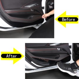 carmotion88 Gloss Black Car Door Lower Anti Kick Panel Sticker For Corvette C8 Z51 Z06 2020+