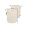 FiveSeasonStuff Pack of 2 Foldable Light Beige Cotton Linen Storage