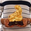 BOYULL Large Size Chinese Zodiac Tiger Golden Resin Collectible Figurines