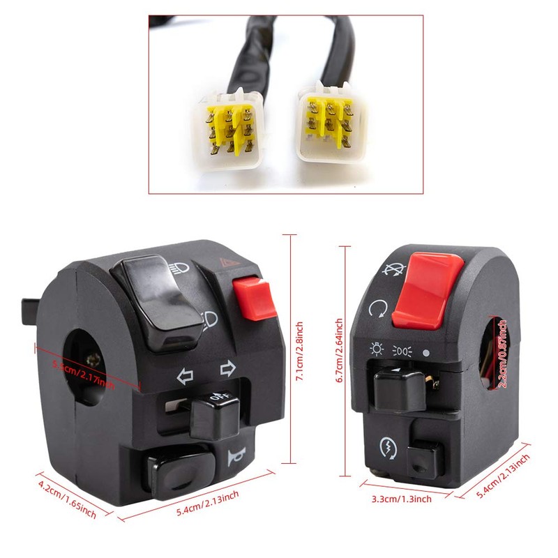 Universal Motorcycle Switch 7/8” 22mm Motorcycle Horn Button Blinker Fog