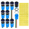 DaierTek 12 Volt Momentary Push Button Switch Waterproof Blue LED Light 12V Illuminated 16mm Metal Black Power Start Pushbutton -9 Pack
