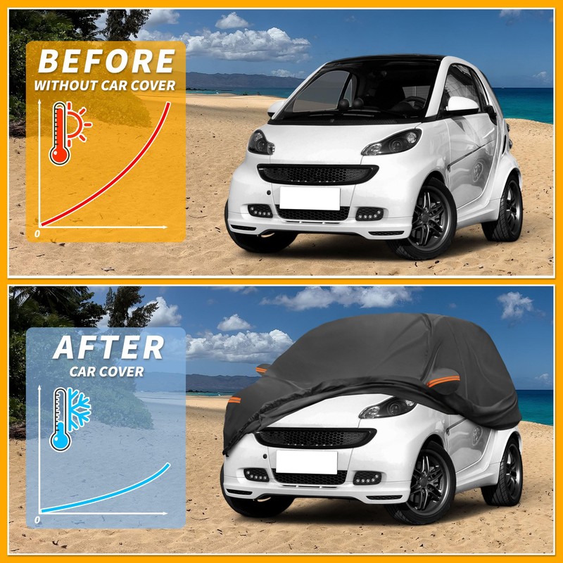 Partuto Car Cover Waterproof All Weather Sun Rain Protection Full