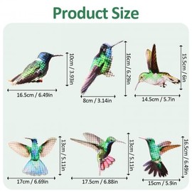 Pack of 12 Fly Screen Magnets, Hummingbirds Butterfly Magnets, Flexible Multicoloured Decorative Magnets for Kitchens, Office, Doors & Windows
