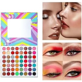 Paleta De Maquillaje Colorida, 56 Colores, Sombras De Ojos Brillantes, Mate Y Altamente Pigmentadas, Cosméticos