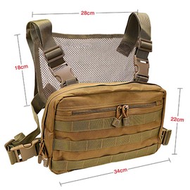 Clape Tactical Chest Rig Bag Functional Combat Chest Pack Fashion Streetwear Hip Hop Bag Military Vest Rig Adjustable Recon Kit Bag