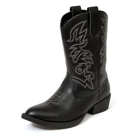 Deer Stags Boy's Ranch Western Boot, Black, 7 Big Kid