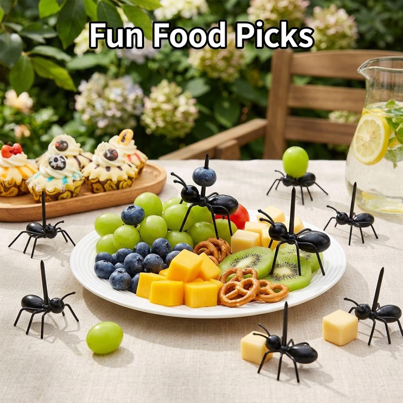 72Pcs Ant Toothpicks, Plastic Ants, Count Fake Ants for Picnic