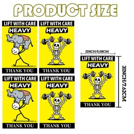 Funny Caution Heavy Sticker 2x3 Inch-Moving Boxes Lift with Care Labels Warehouse Pallet Label for Shipping and Packing 80 Pcs