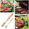 2 pcs Multifunctional Wooden Handle Round Small Pastry Brush, Round