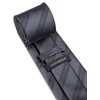 HISDERN Mens Grey Tie and Pocket Square Set Classic Formal