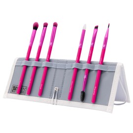 MODA Beautiful Eyes Pink 7pc Makeup Brush Kit – Travel Eye Brush Set in Portable Flip Case