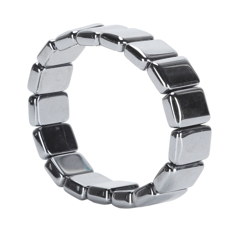 Terahertz Rectangle Bead Bracelet Energy Stone Fashion Unisex Terahertz Elastic