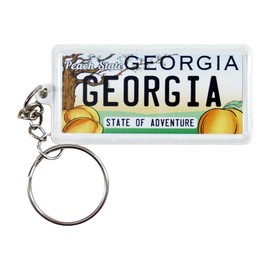 Georgia License Plate Aluminum Ultra-Slim Rectangular Souvenir Keychain 2.5" X 1.25"x 0.06"