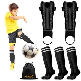 Soccer Shin Guards for Kids Youth - Breathable Tough Football Protective Gear with Ankle Support for 3-5 5-10 10-18 Years Old Children Teens Boys Girls