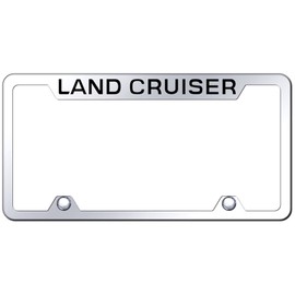 Au-TOMOTIVE GOLD Laser Etched Logo Truck Cut-Out License Plate Frame for Toyota Land Cruiser (Chrome)