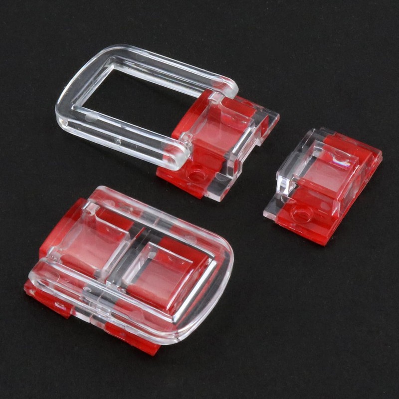 LUORNG 4PCS Clear Acrylic Lock Hasp Buckles Mini Hinge Hasp