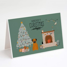 Border Terrier Christmas Everyone Greeting Cards and Envelopes Pack of 8