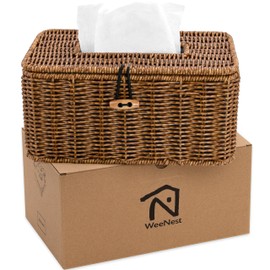 WeeNest Rectangular Wicker Tissue Box Cover, Facial Tissues Boxes, Tissue Box Cover Rectangle, Tissue Box Holder Rectangular, Tissue Boxes, Tissue Box Cover Rectangular, Resin Wicker, Toffee
