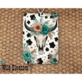 Rustic Floral Skull Felt Freshie - Scent: Fall Festival