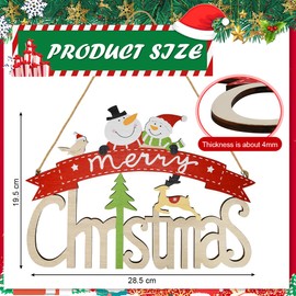 DTYGUIXE Christmas Wooden Door Sign Lettering Hanging Decoration Door Sign Hanging Decoration Christmas Door Sign with Snowman Christmas Hanging Decorations for Door, Window or Wall