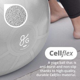 Greater Goods Exercise Ball - Yoga Ball for Working Out, Balance, Stability, and Pregnancy, Pebble Gray, 65cm